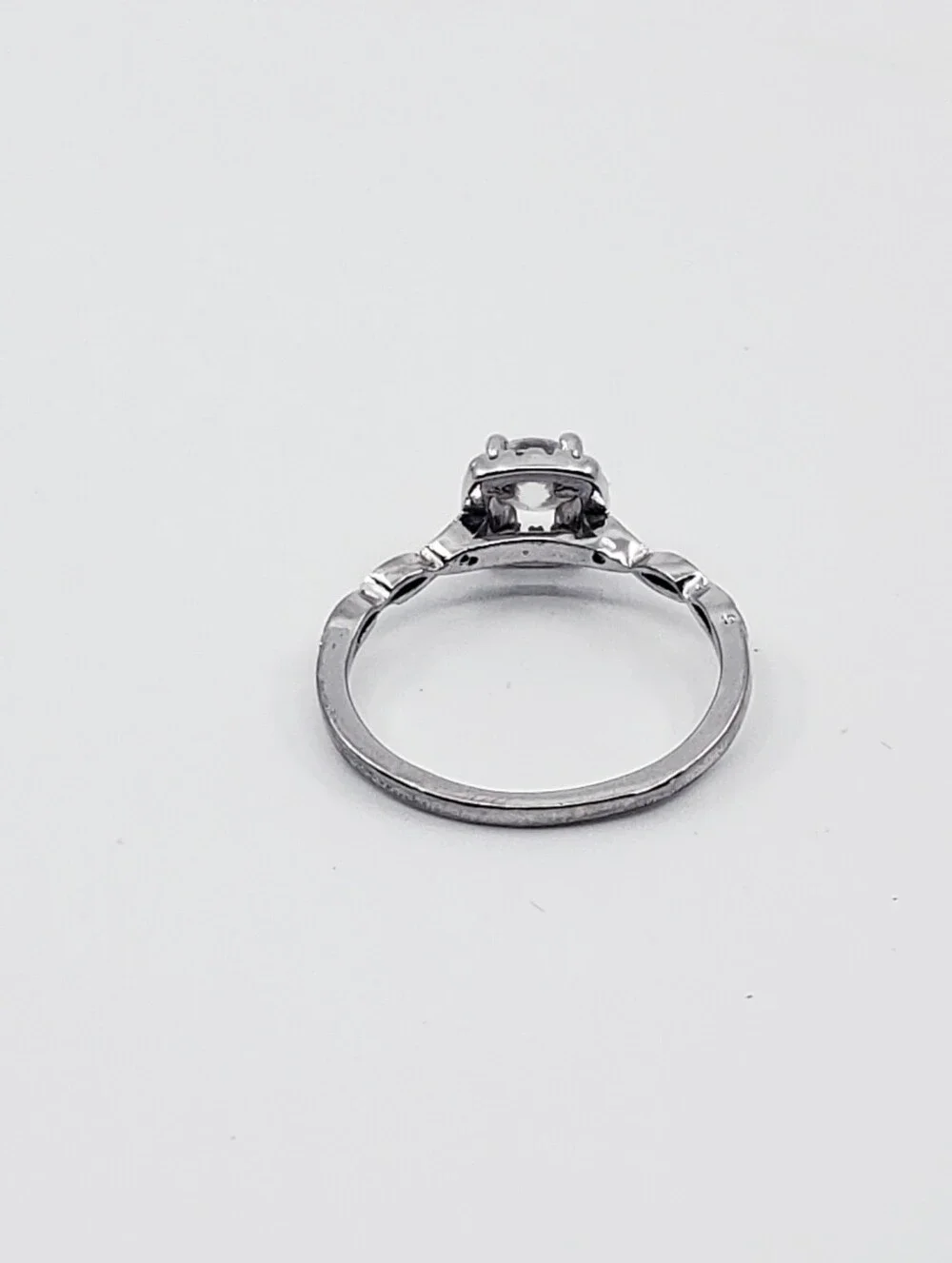 Vintage-Inspired Clear CZ Halo Engagement Ring Sz 7